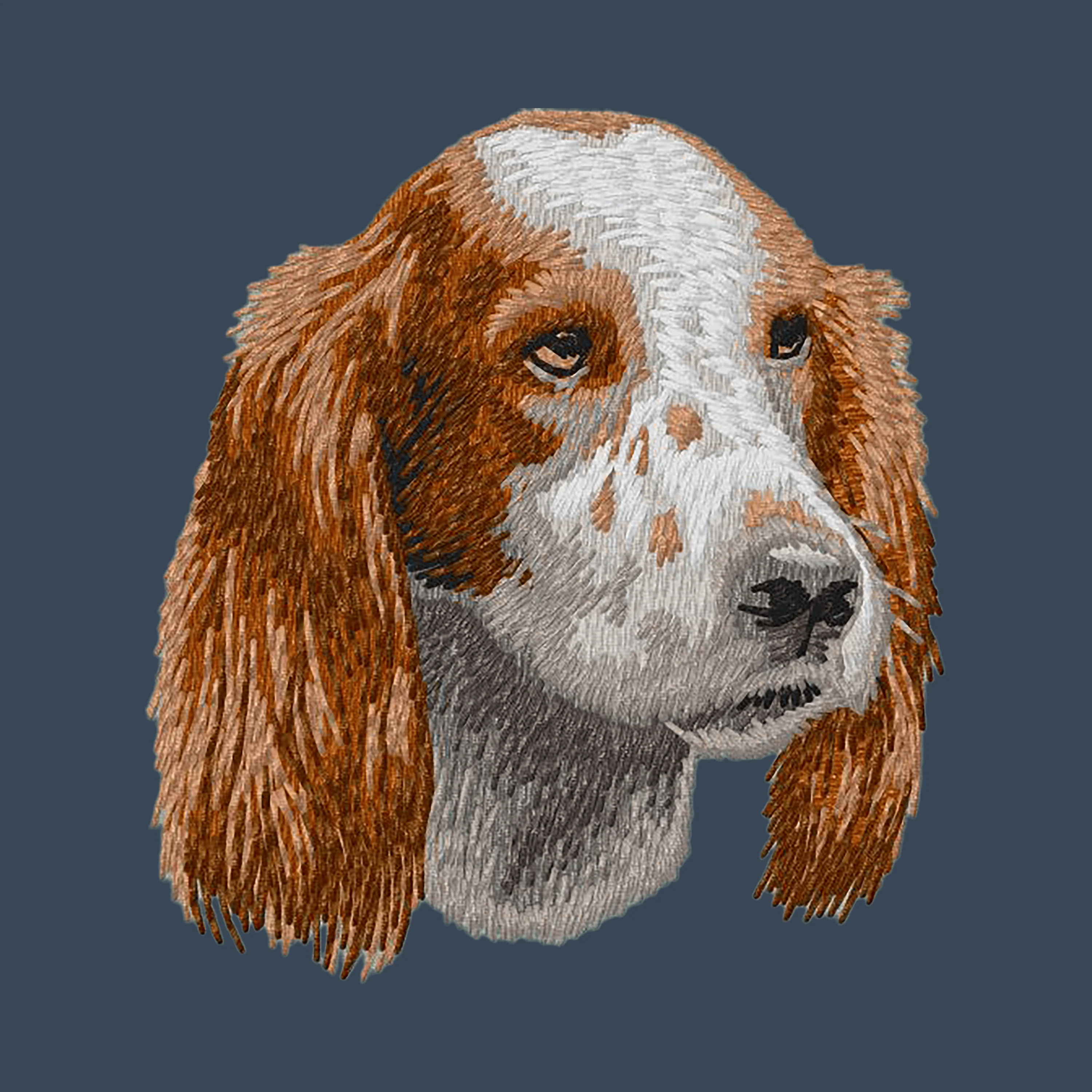 Irish Red and White Setter Embroidered Women's Denim Shirt - Image 4