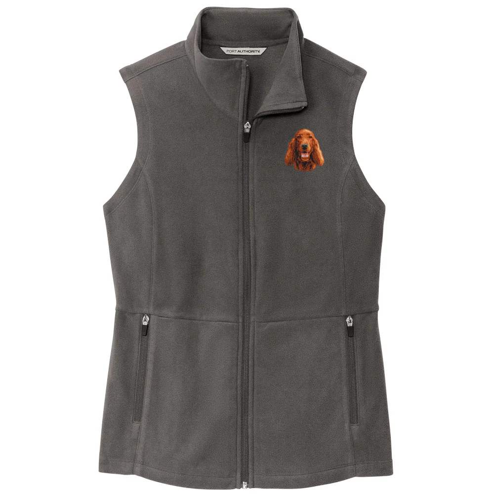 Irish Setter Embroidered Women's Fleece Vest - Image 2