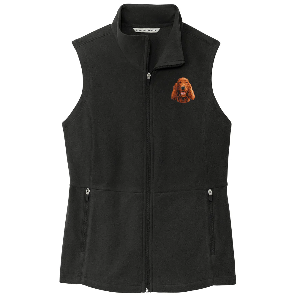 Irish Setter Embroidered Women's Fleece Vest - Image 3