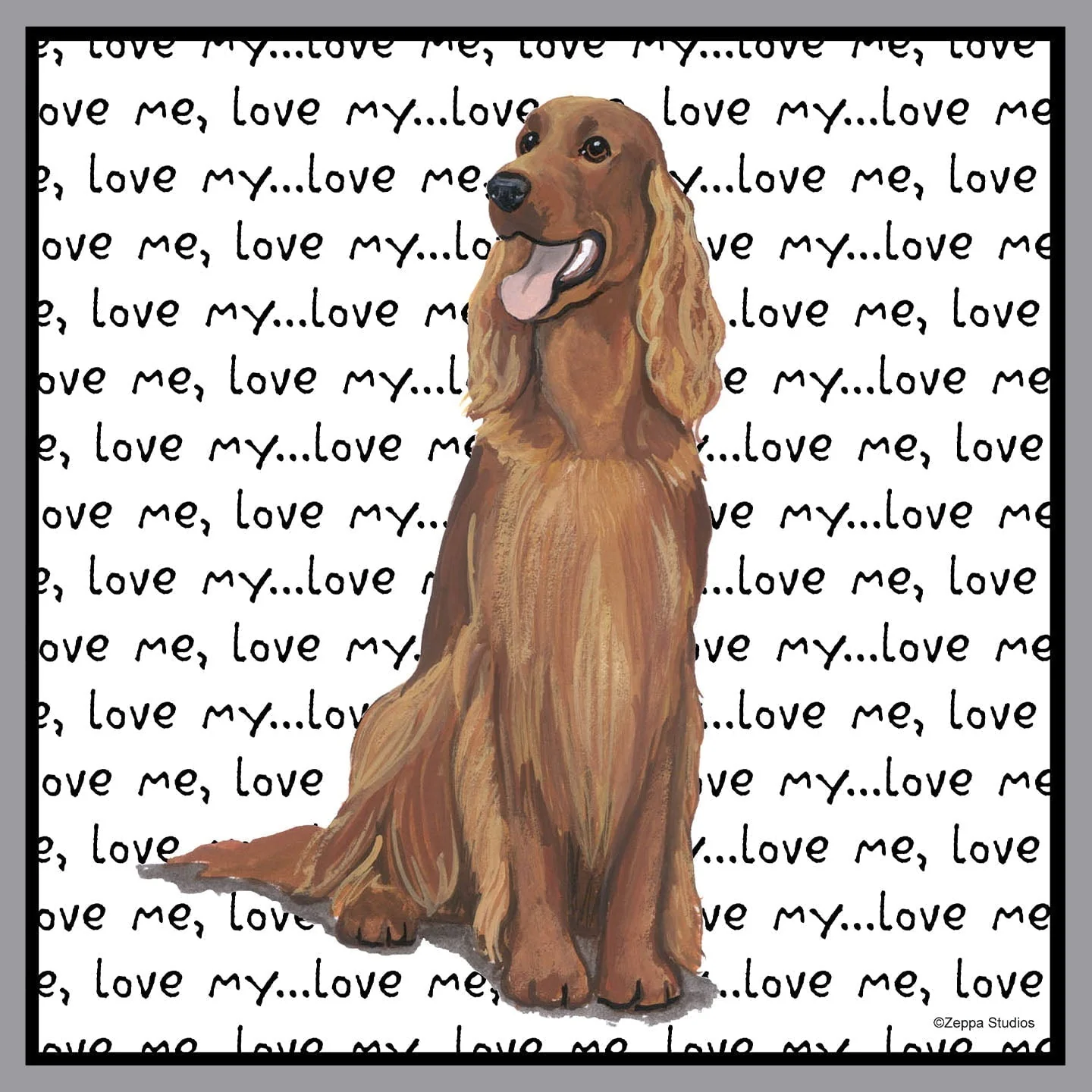 Irish Setter Love Text - Adult Unisex Crewneck Sweatshirt - Image 2
