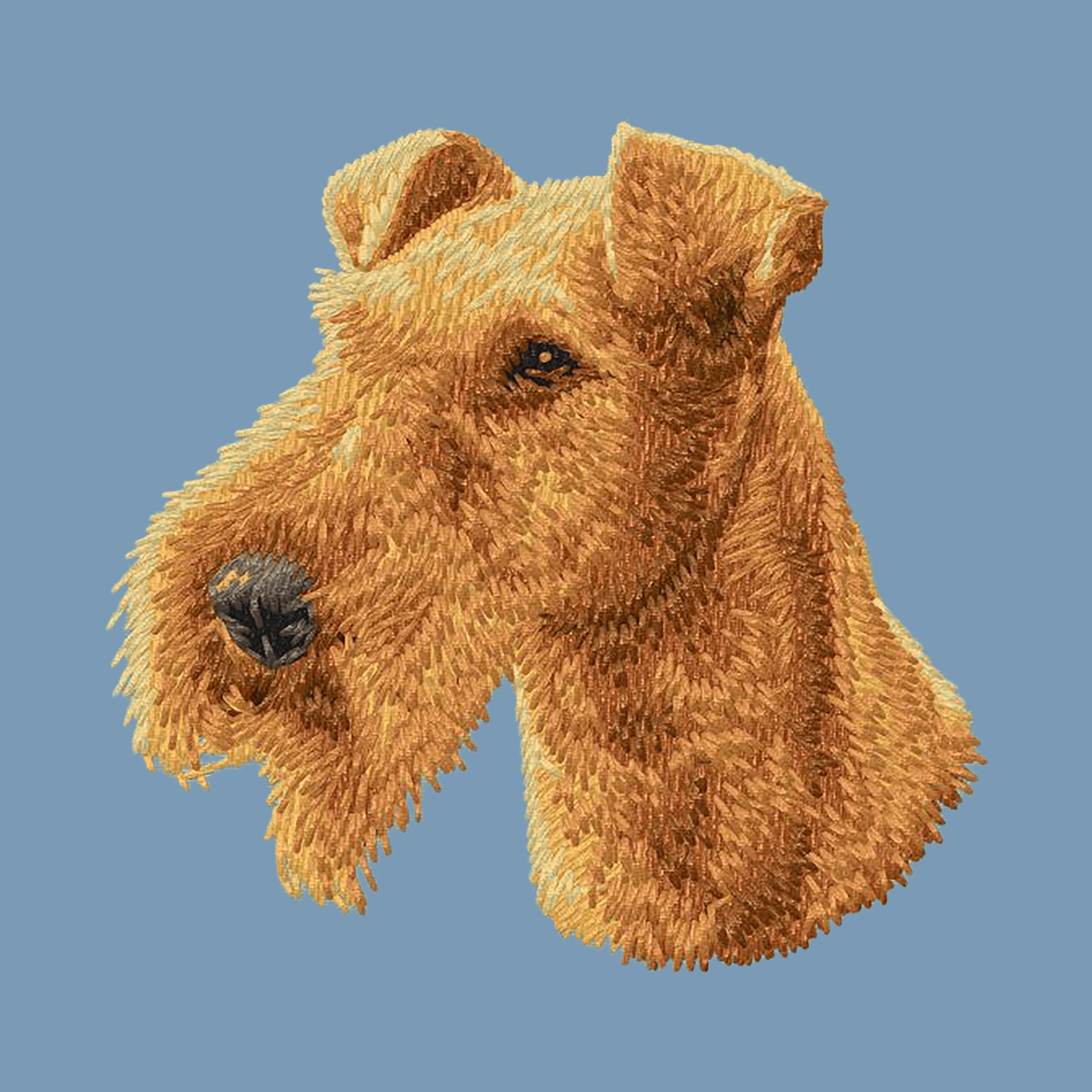 Irish Terrier Embroidered Men's Denim Shirt - Image 2