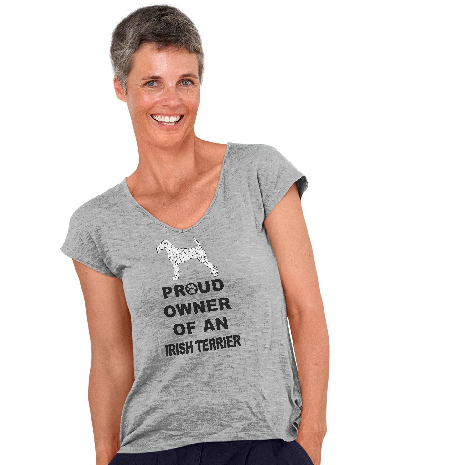 Irish Terrier Proud Owner - Women's V-Neck T-Shirt - Image 3