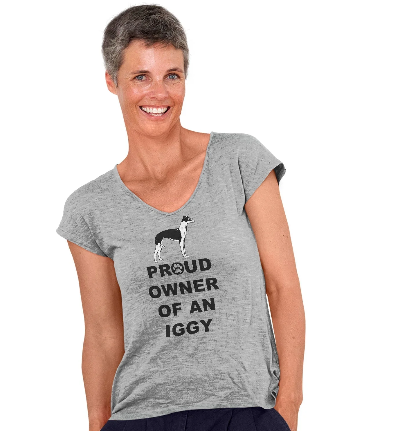 Italian Greyhound Proud Owner - Women's V-Neck T-Shirt - Image 3