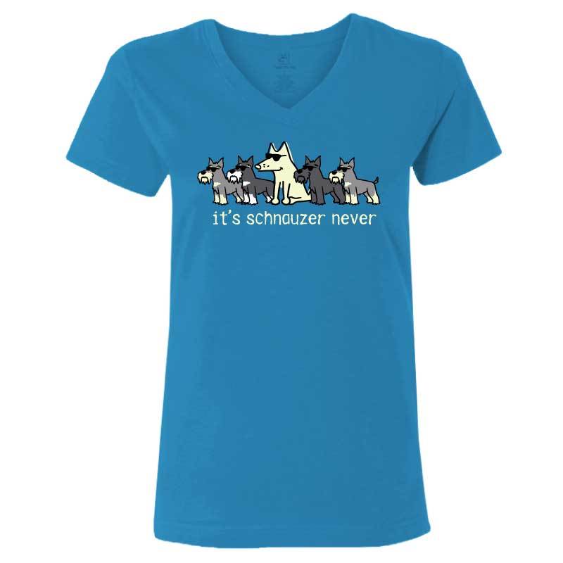 It's Schnauzer Never- Ladies T-Shirt V-Neck - Image 2