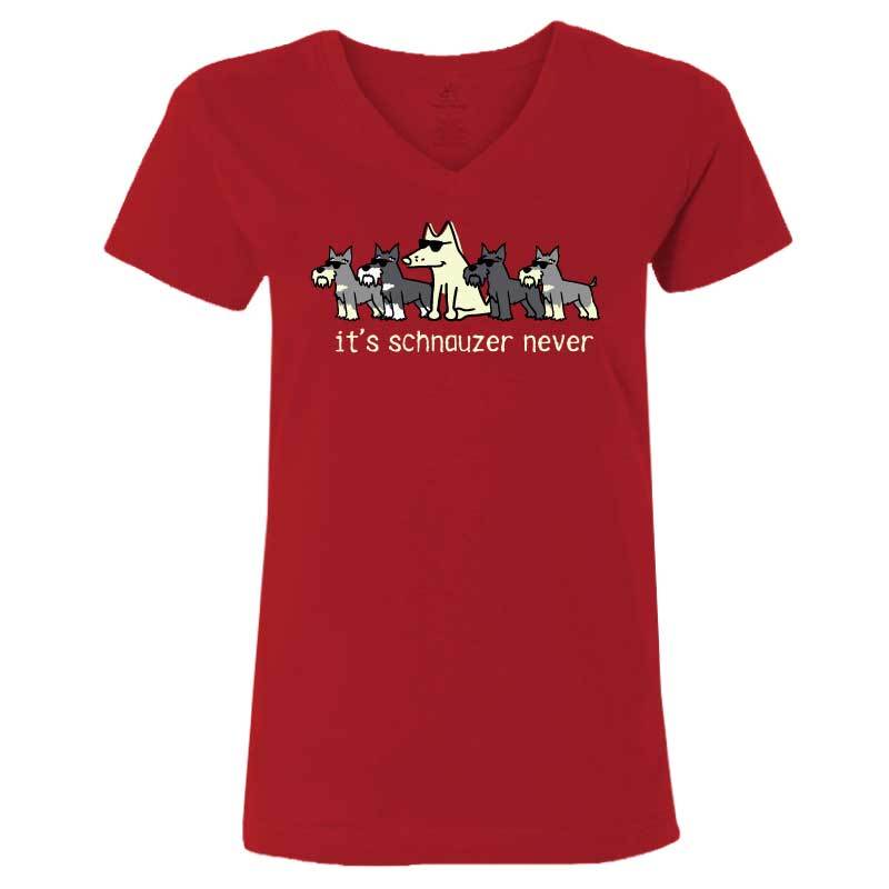 It's Schnauzer Never- Ladies T-Shirt V-Neck - Image 3