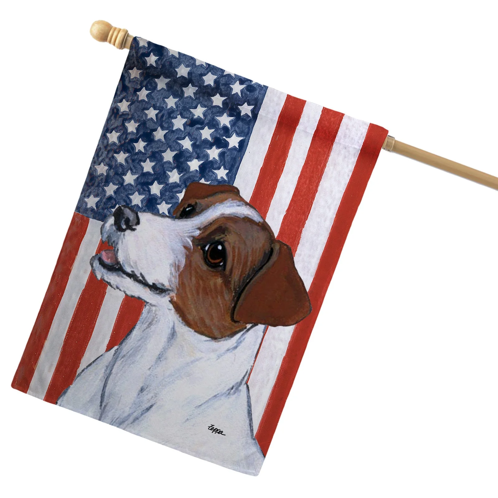 Russell Terrier Americana House Flag - Image 2