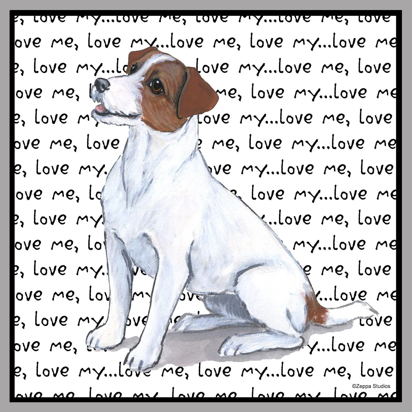 Jack Russell Terrier Love Text - Women's V-Neck T-Shirt - Image 2