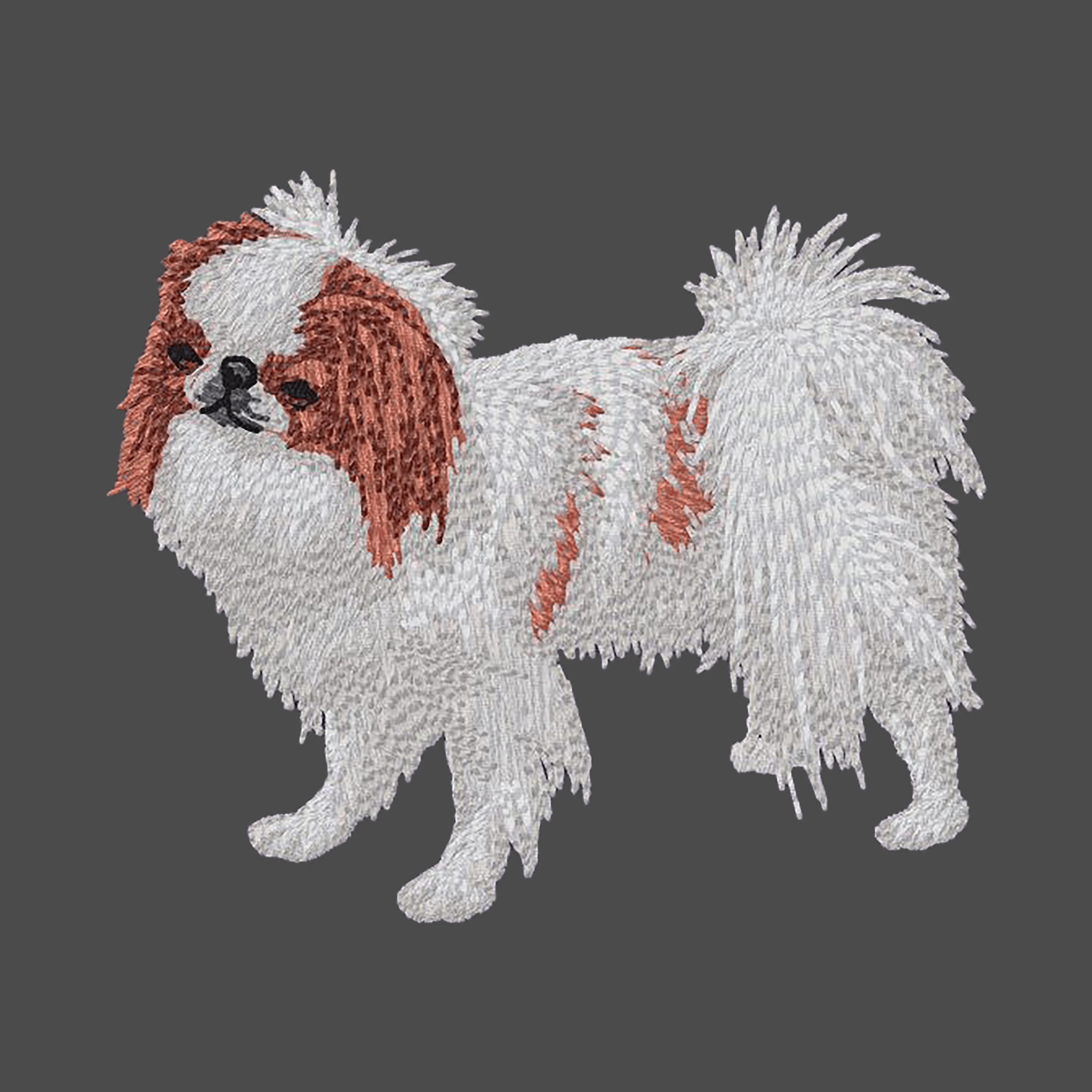 Japanese Chin Embroidered Men's Fleece Jacket - Image 2
