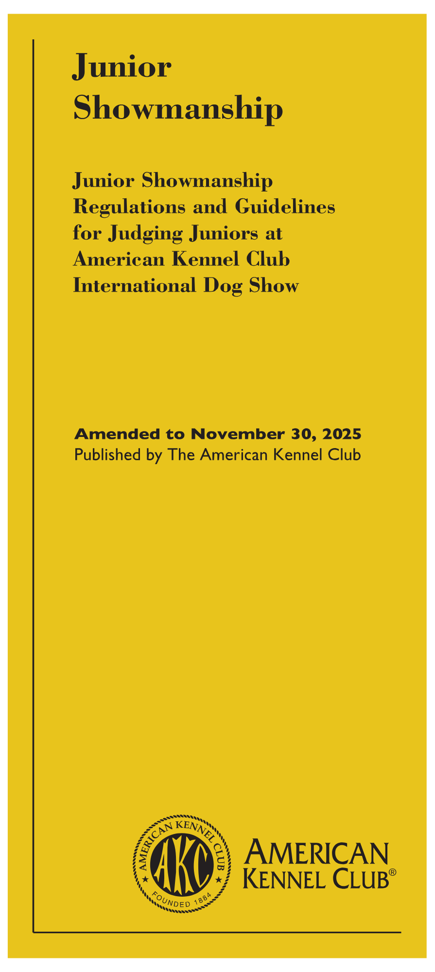 Jr Showmanship Regulations & Guidelines International Dog Shows