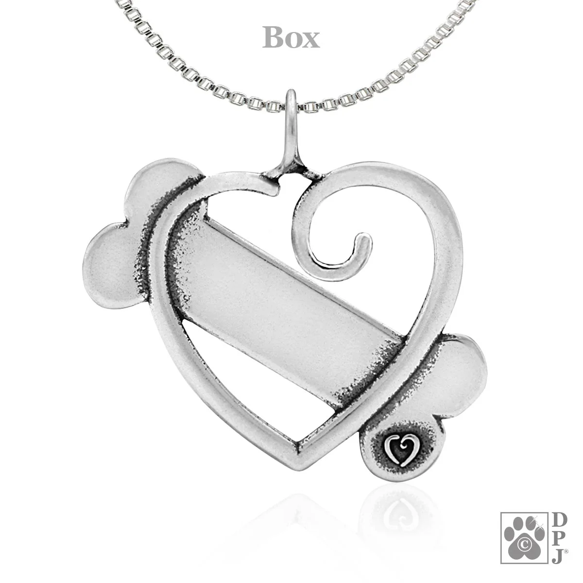 Bone and Heart Necklace, K-9 Cupid Pendant - Image 2