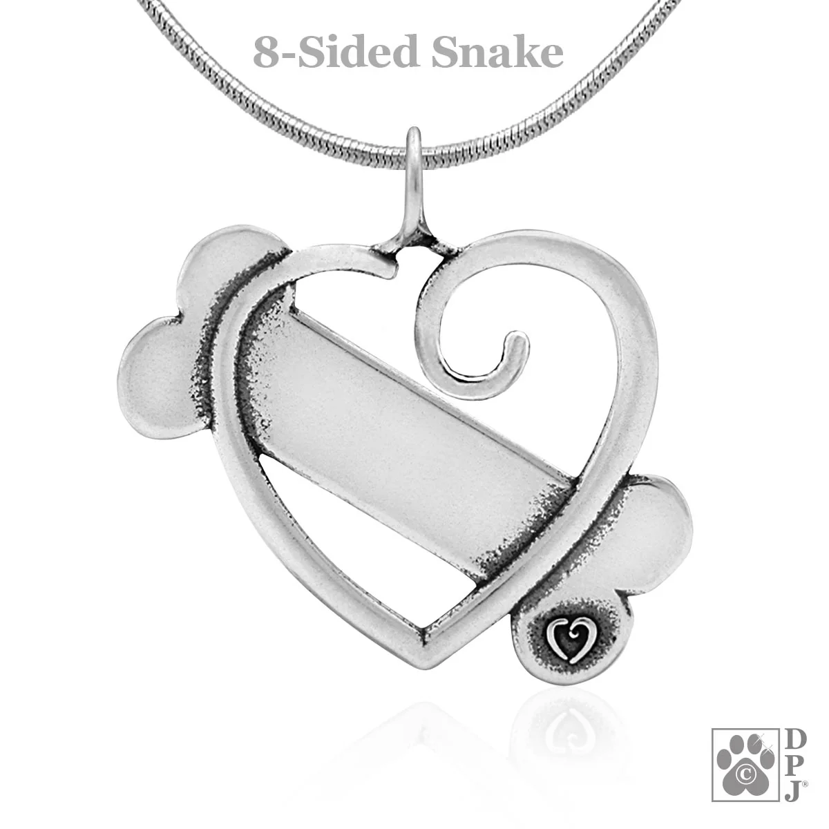Bone and Heart Necklace, K-9 Cupid Pendant - Image 3