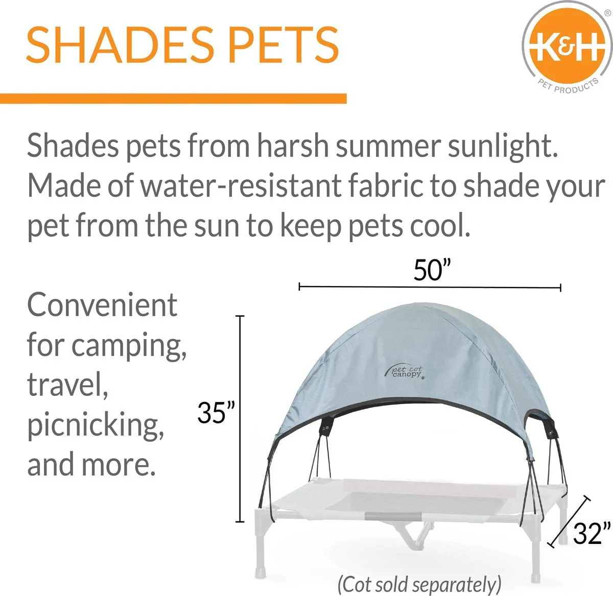 K&H Pet Products Canopy Add on for Elevated Dog Bed - Image 2