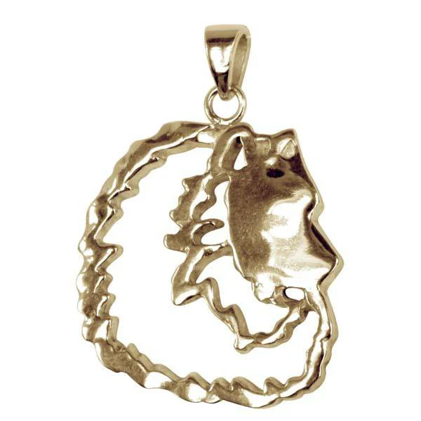 Keeshond 14K Gold Cut Out Pendant
