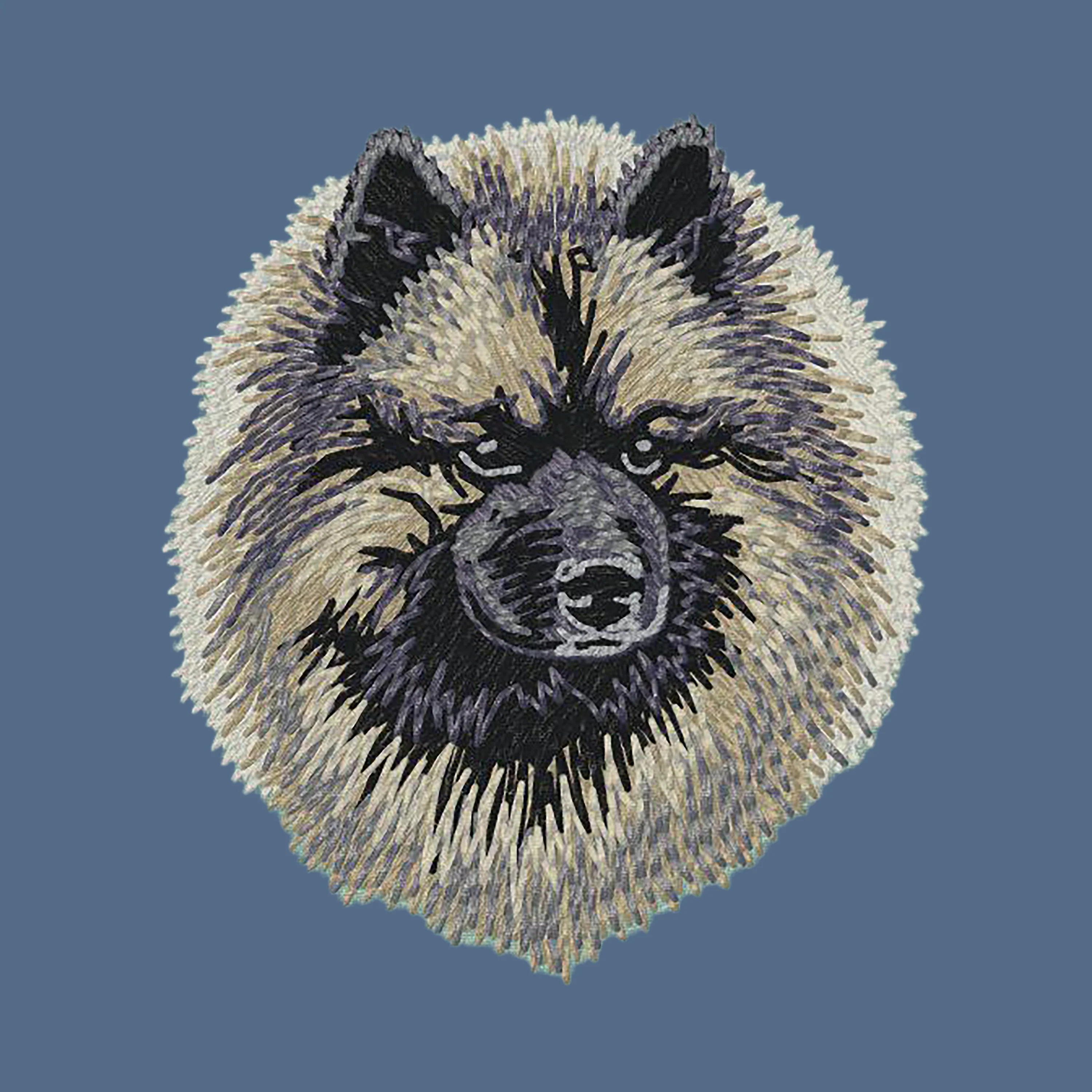 Keeshond Embroidered Women's Denim Shirt - Image 2