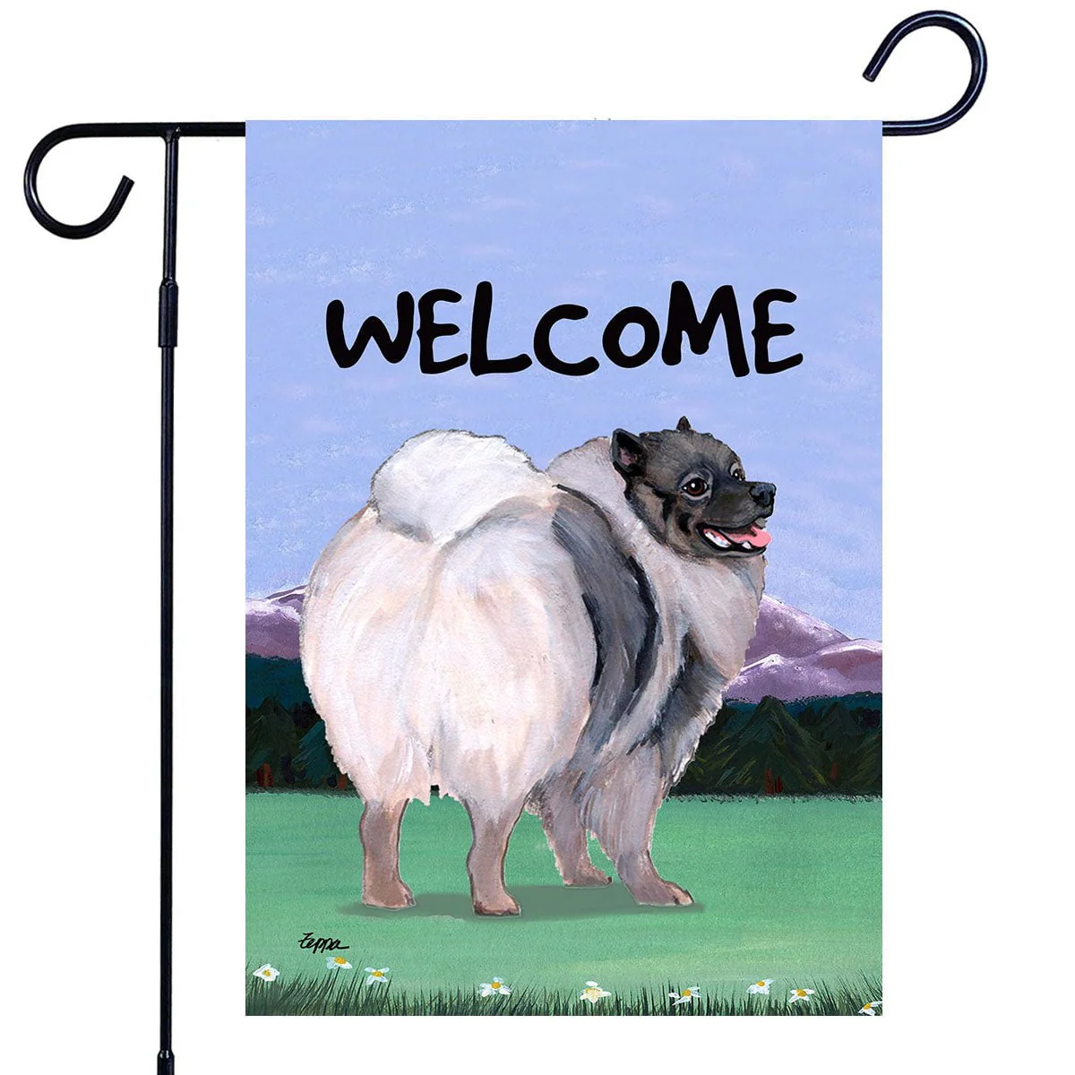 Keeshond Garden Flag