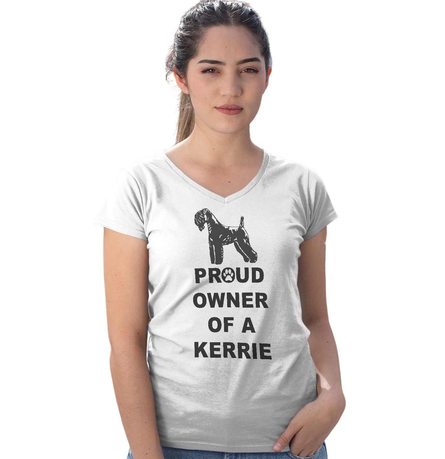 Kerry Blue Terrier Proud Owner - Women's V-Neck T-Shirt - Image 2