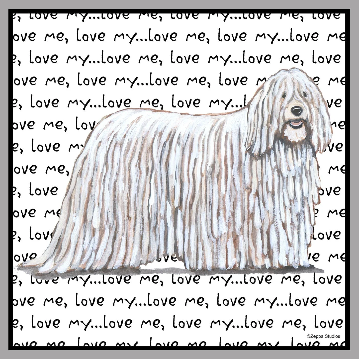 Komondor Love Text - Women's V-Neck T-Shirt - Image 2