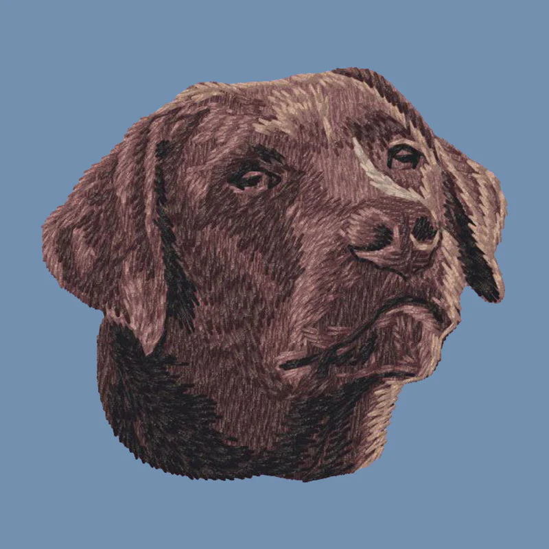 Labrador Retriever Embroidered Men's Denim Shirt - Image 2