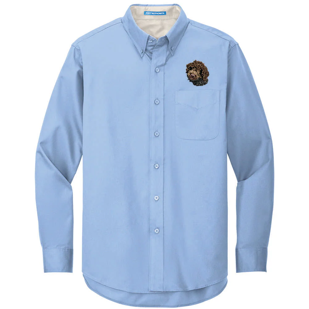 Lagotto Romagnolo Embroidered Long Sleeve Button Up Shirt - Image 4