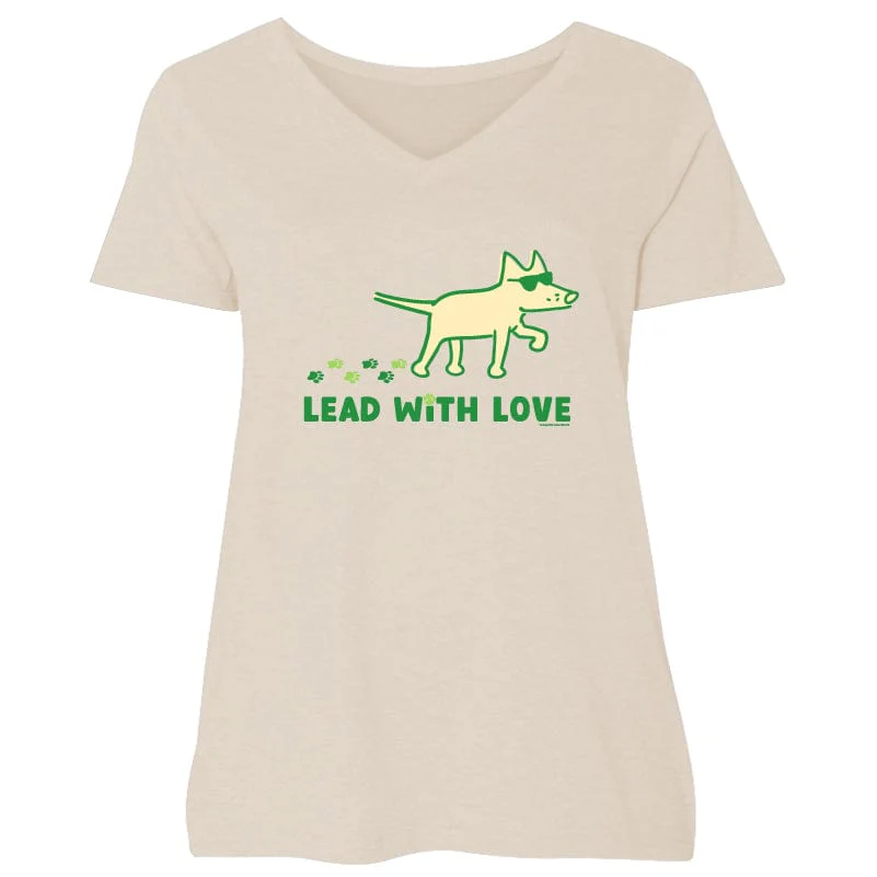 Lead With Love - Ladies Plus V-Neck Tee
