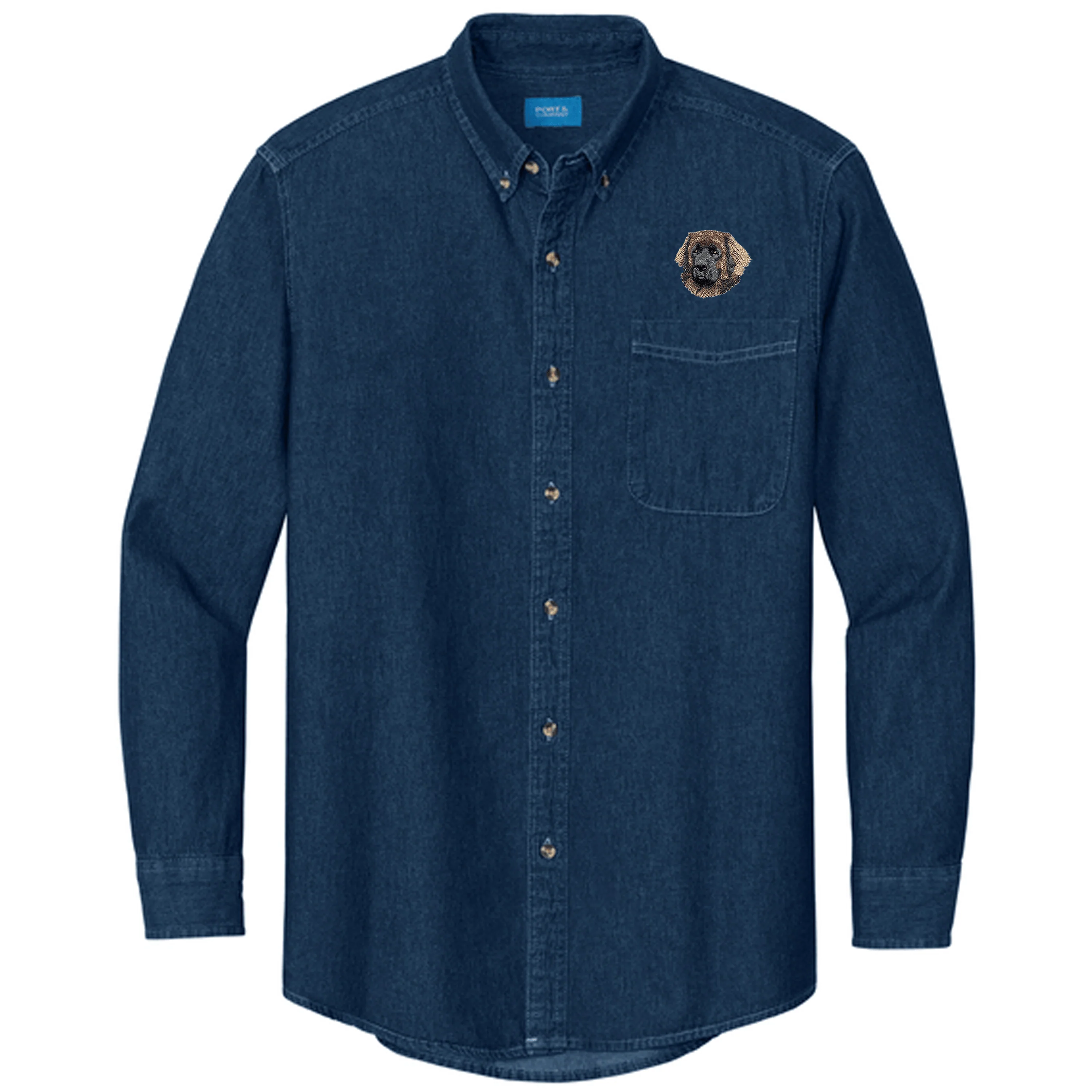 Leonberger Embroidered Men's Denim Shirt - Image 3