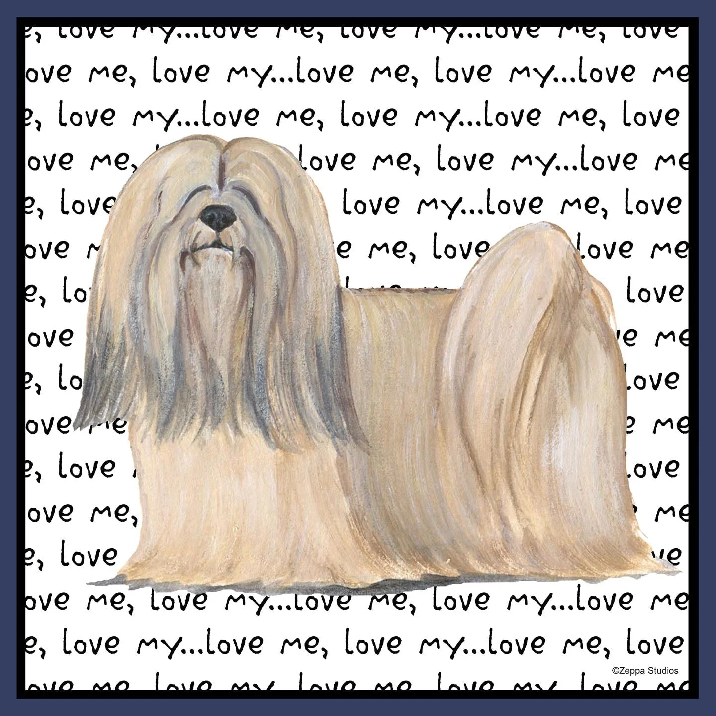 Lhasa Apso Love Text - Adult Unisex Crewneck Sweatshirt - Image 2