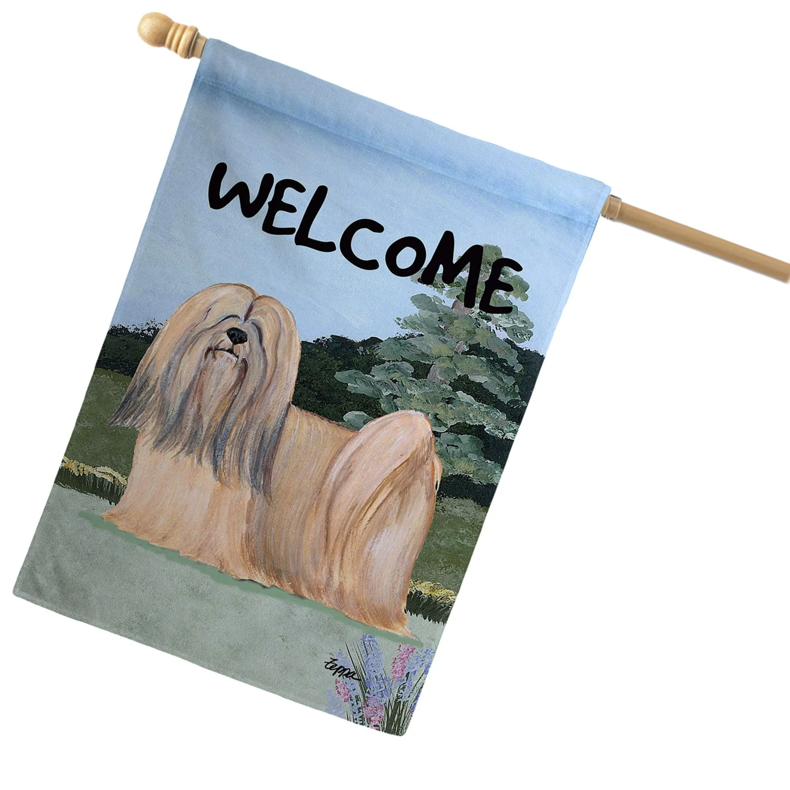 Lhasa Apso House Flag