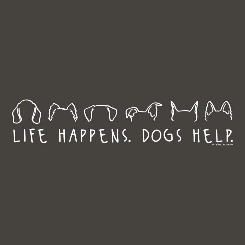 Life Happens Dogs Help - Ladies Curvy V-Neck Tee - Image 2