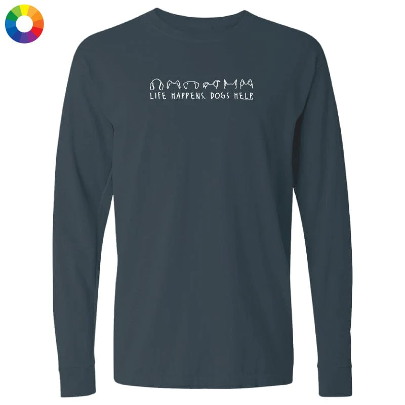 Life Happens Dogs Help - Long-Sleeve T-Shirt Classic - Image 3