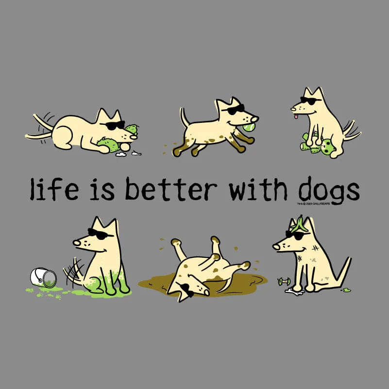Life Is Better With Dogs - Ladies T-Shirt V-Neck - Image 2