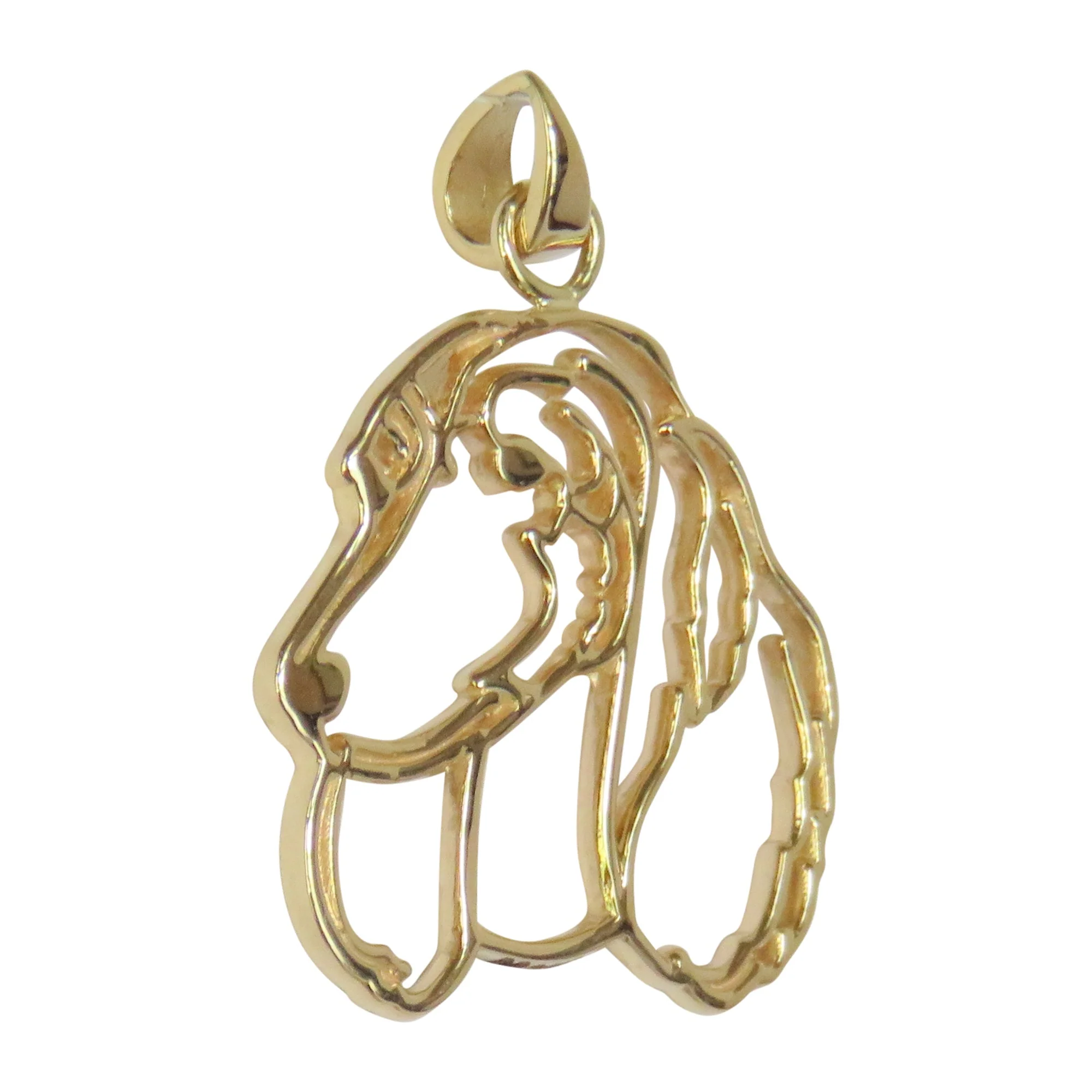 Dachshund (Longhaired ) in 14K Gold Silhoutte Head Pendant - Image 4