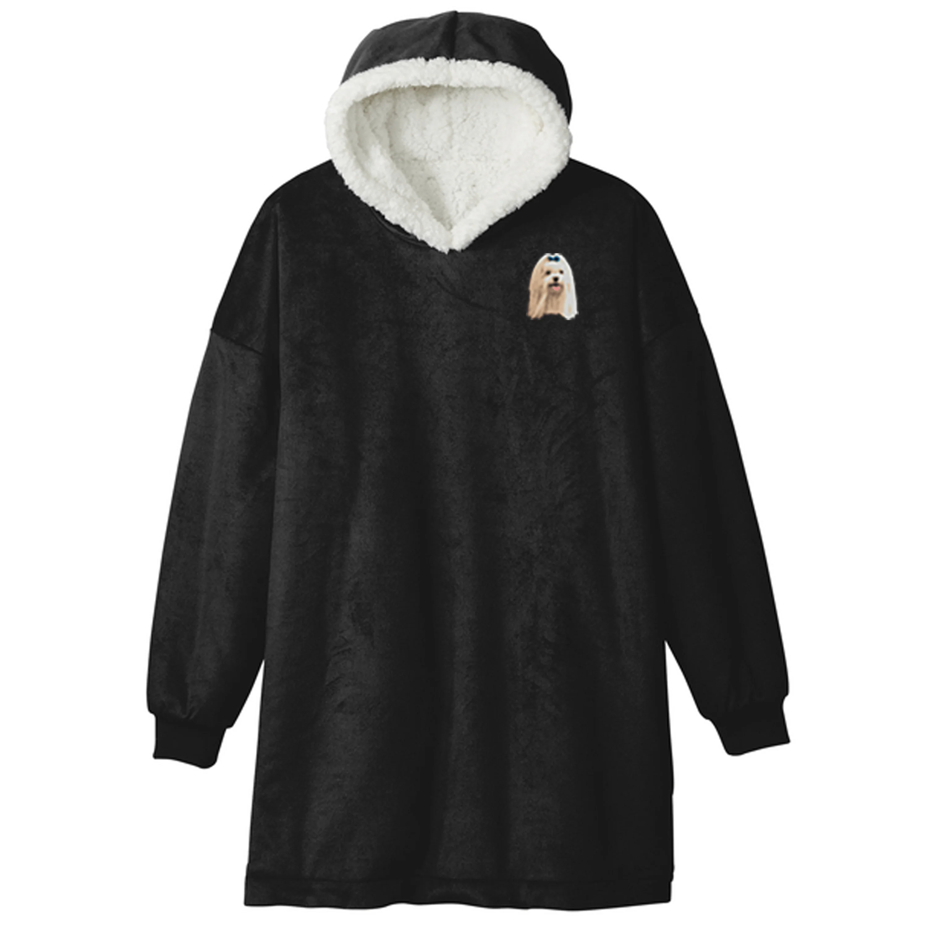 Maltese Embroidered Wearable Blanket