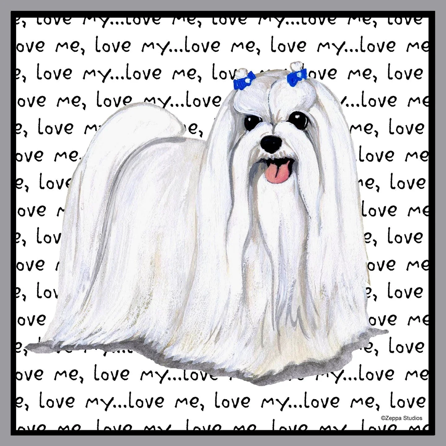 Maltese Love Text - Adult Unisex Crewneck Sweatshirt - Image 2