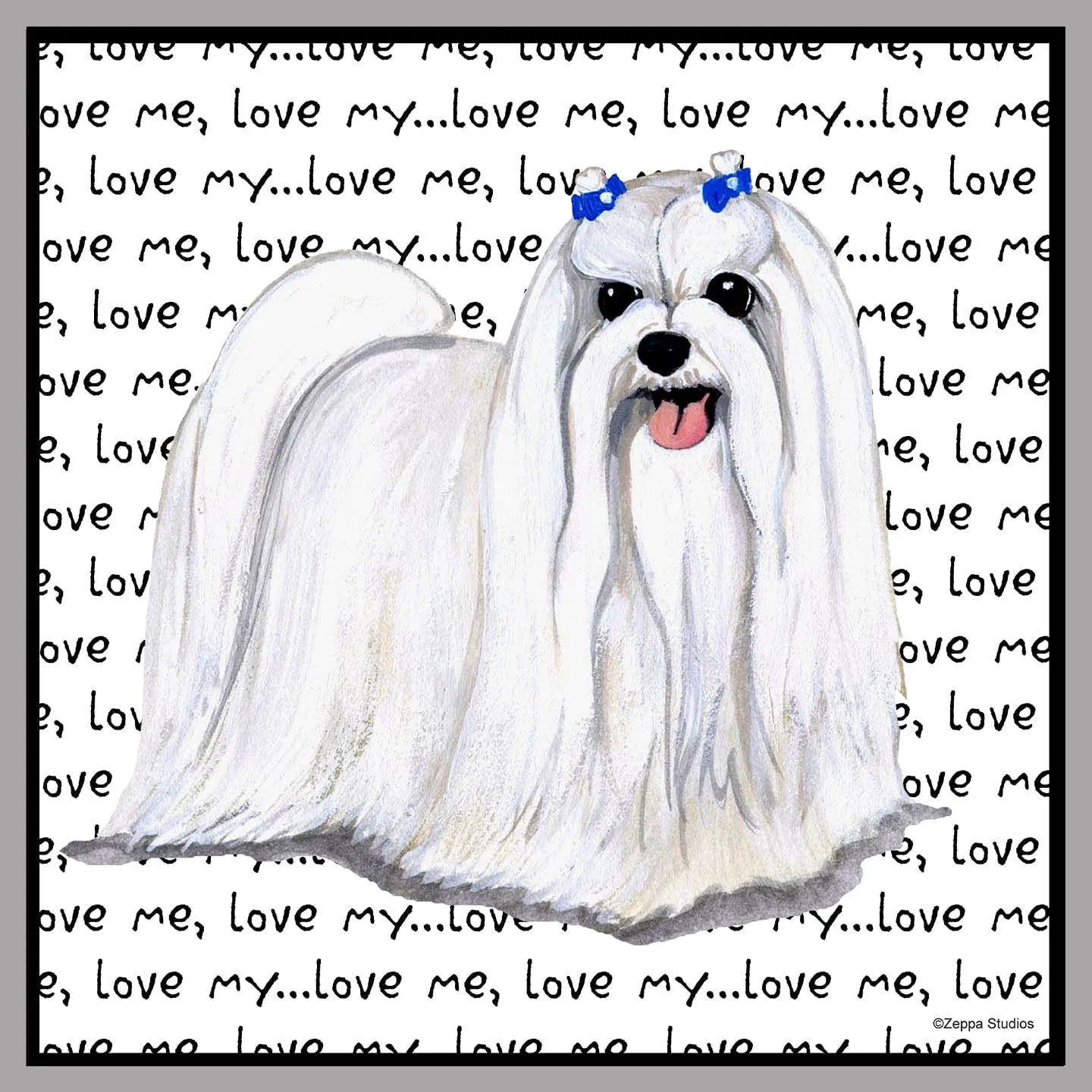 Maltese Love Text - Women's V-Neck T-Shirt - Image 2