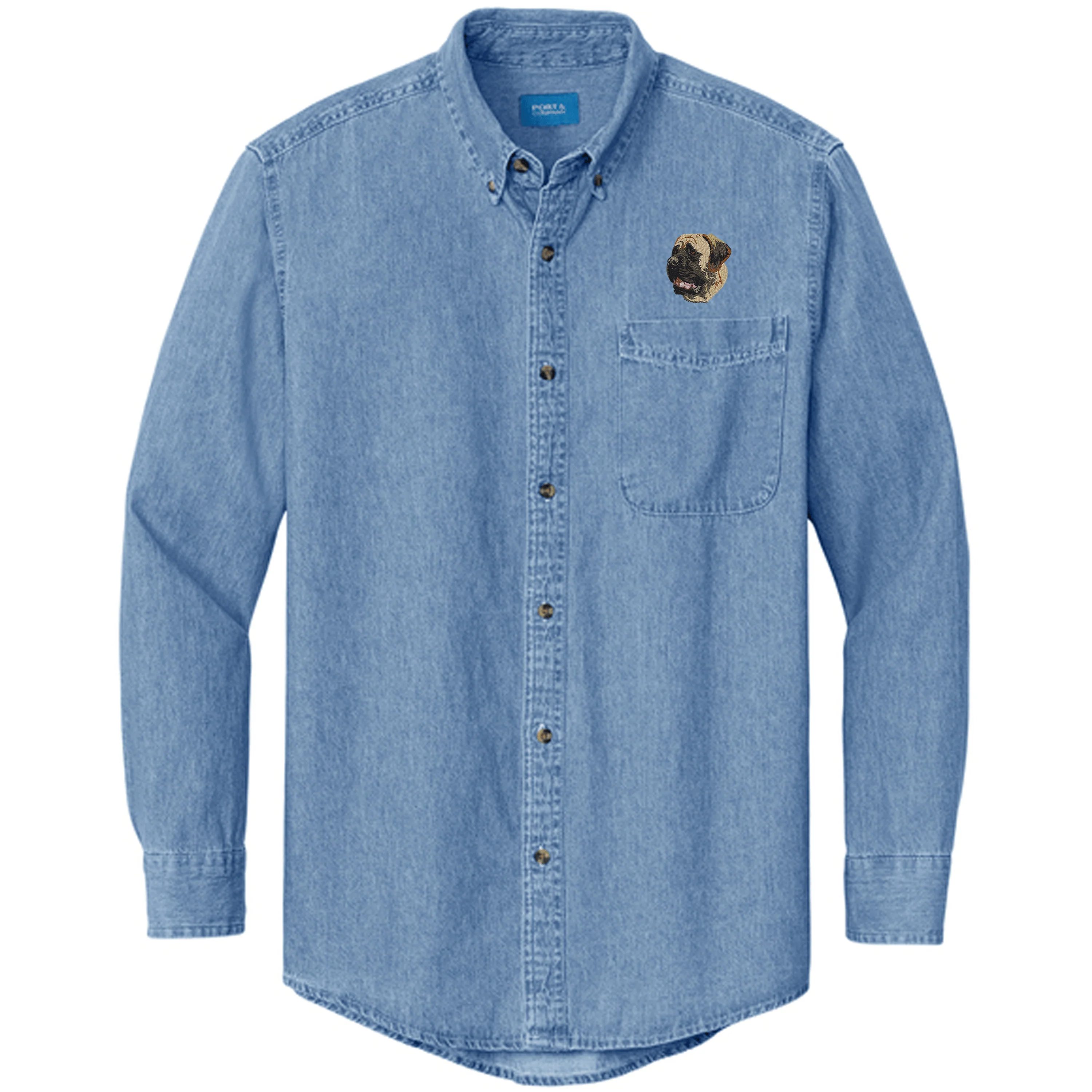 Mastiff Embroidered Men's Denim Shirt - Image 5