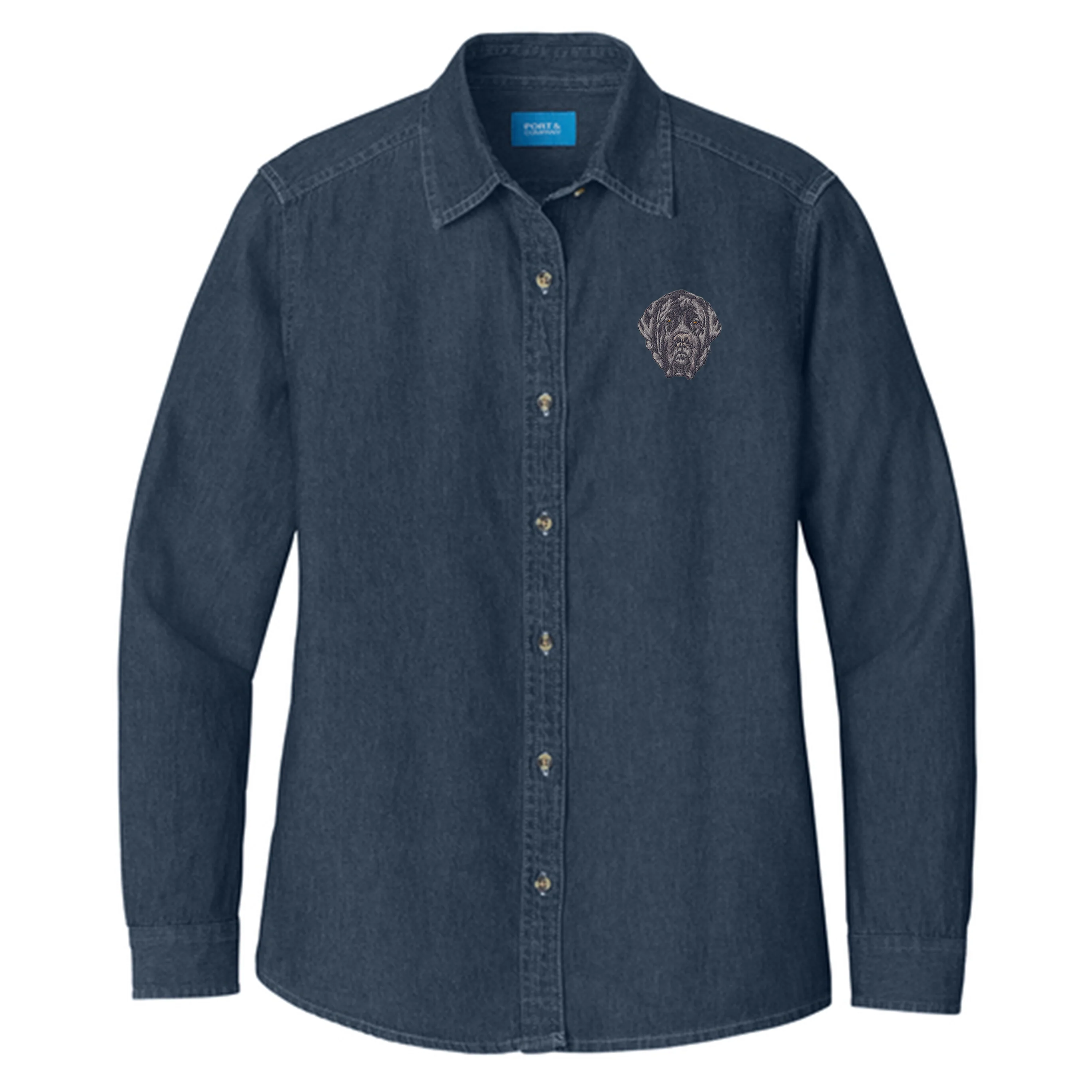 Mastiff Embroidered Women's Denim Shirt - Image 3