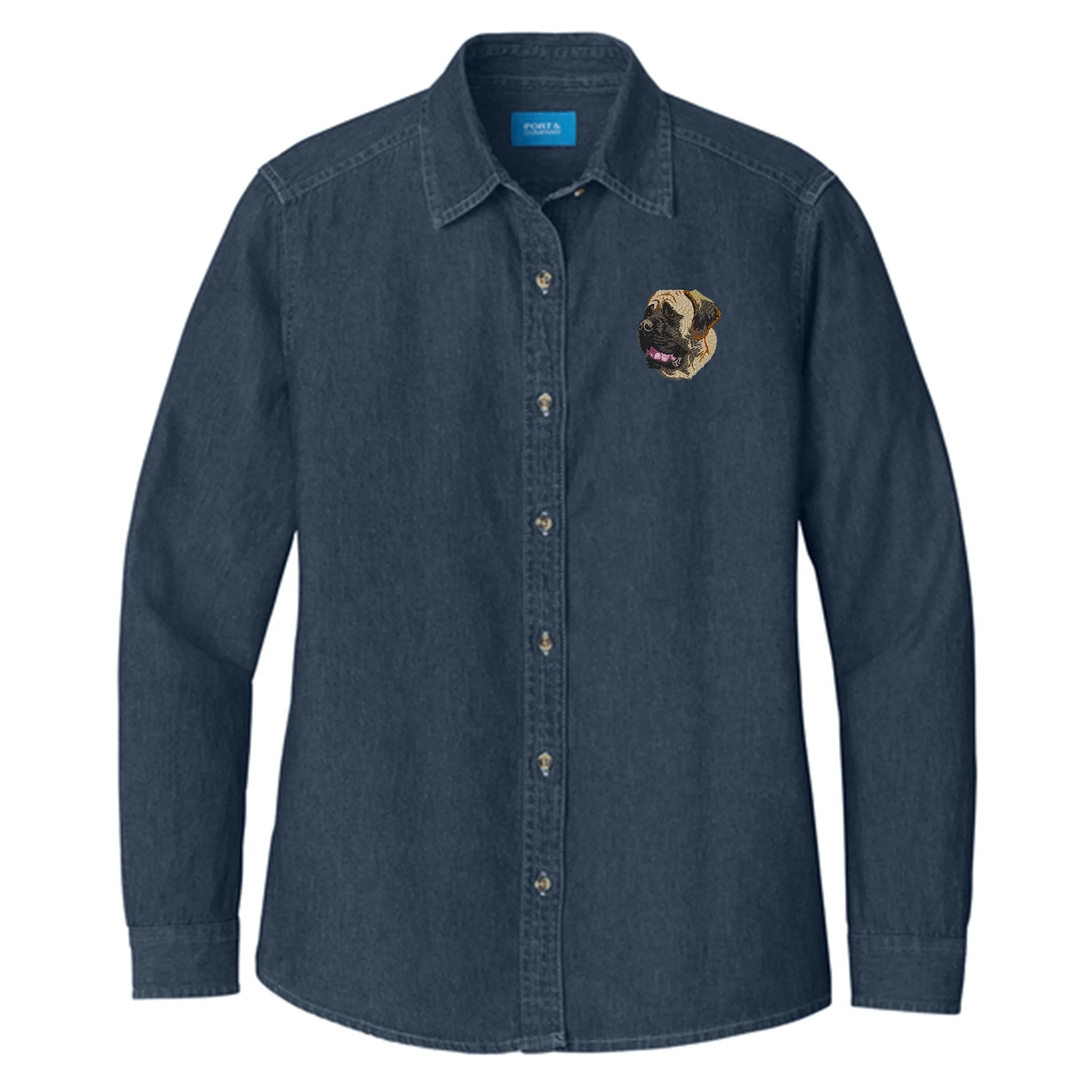 Mastiff Embroidered Women's Denim Shirt - Image 5