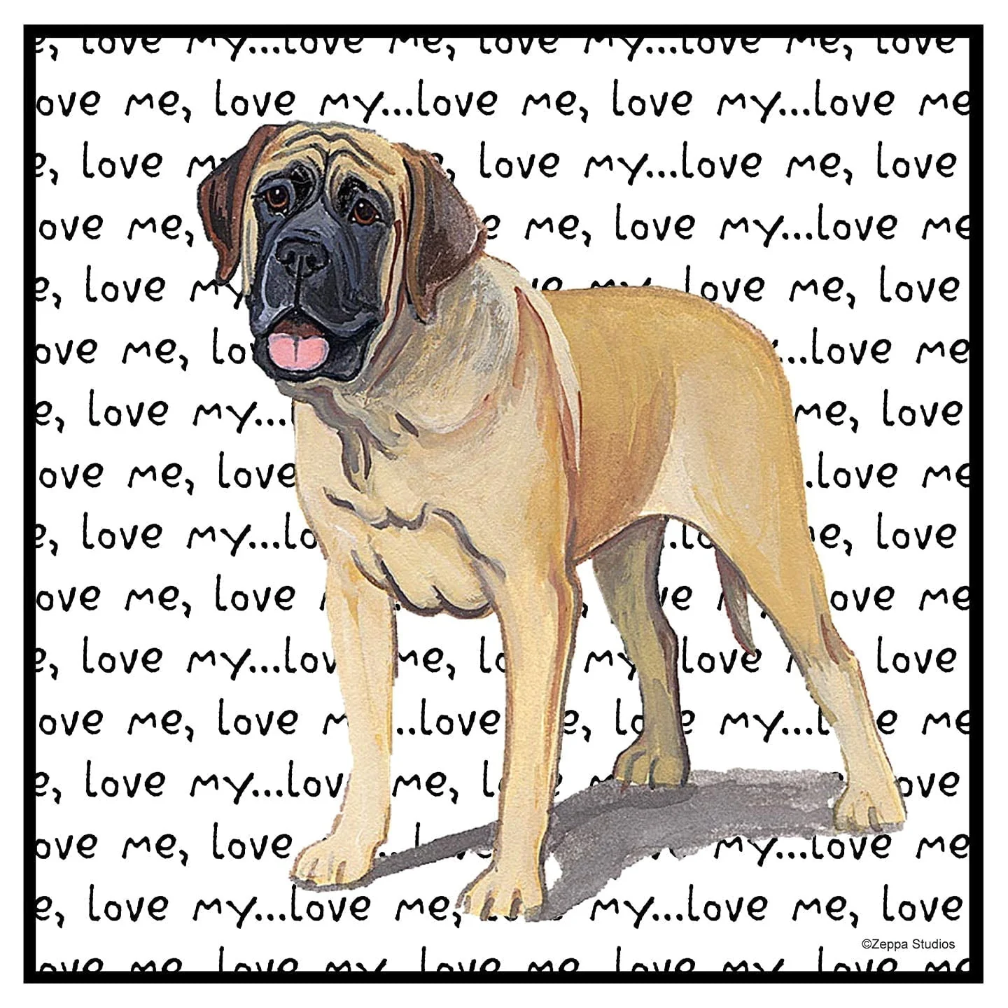 Mastiff Love Text - Women's V-Neck T-Shirt - Image 2