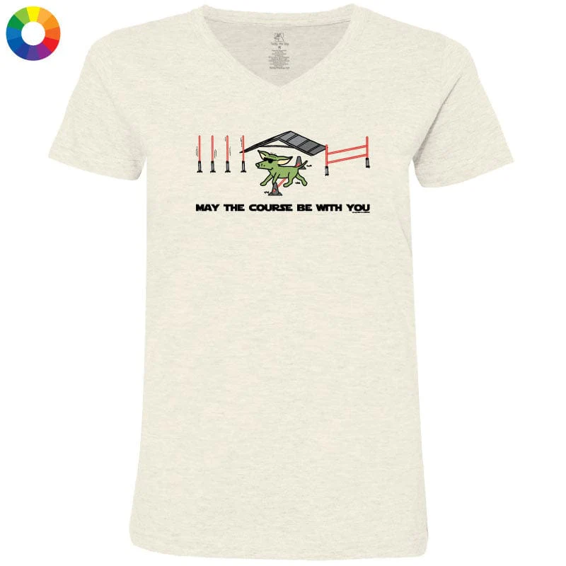 May The Course Be With You - Ladies T-Shirt V-Neck - Image 3