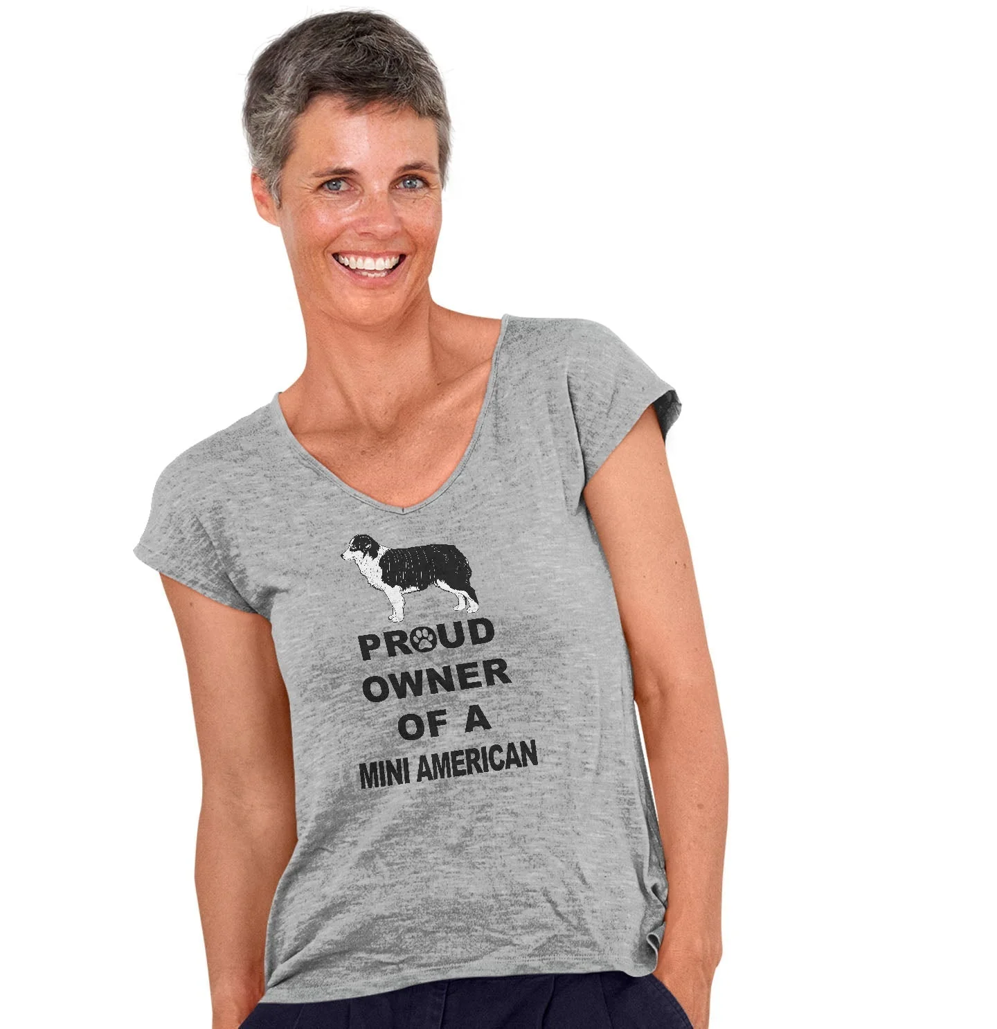 Miniature American Shepherd Proud Owner - Women's V-Neck T-Shirt - Image 3