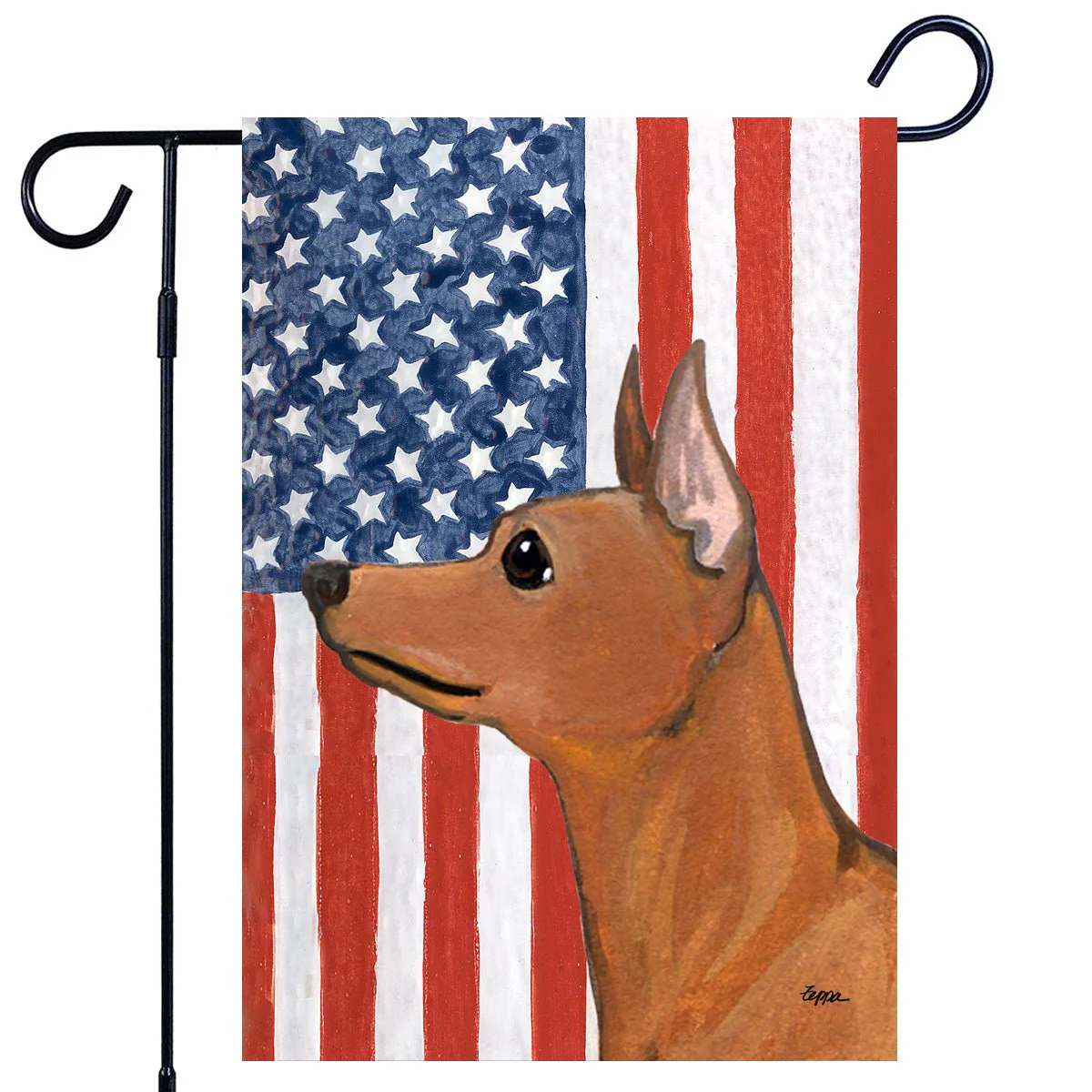 Miniature Pinscher Americana Garden Flag - Image 2