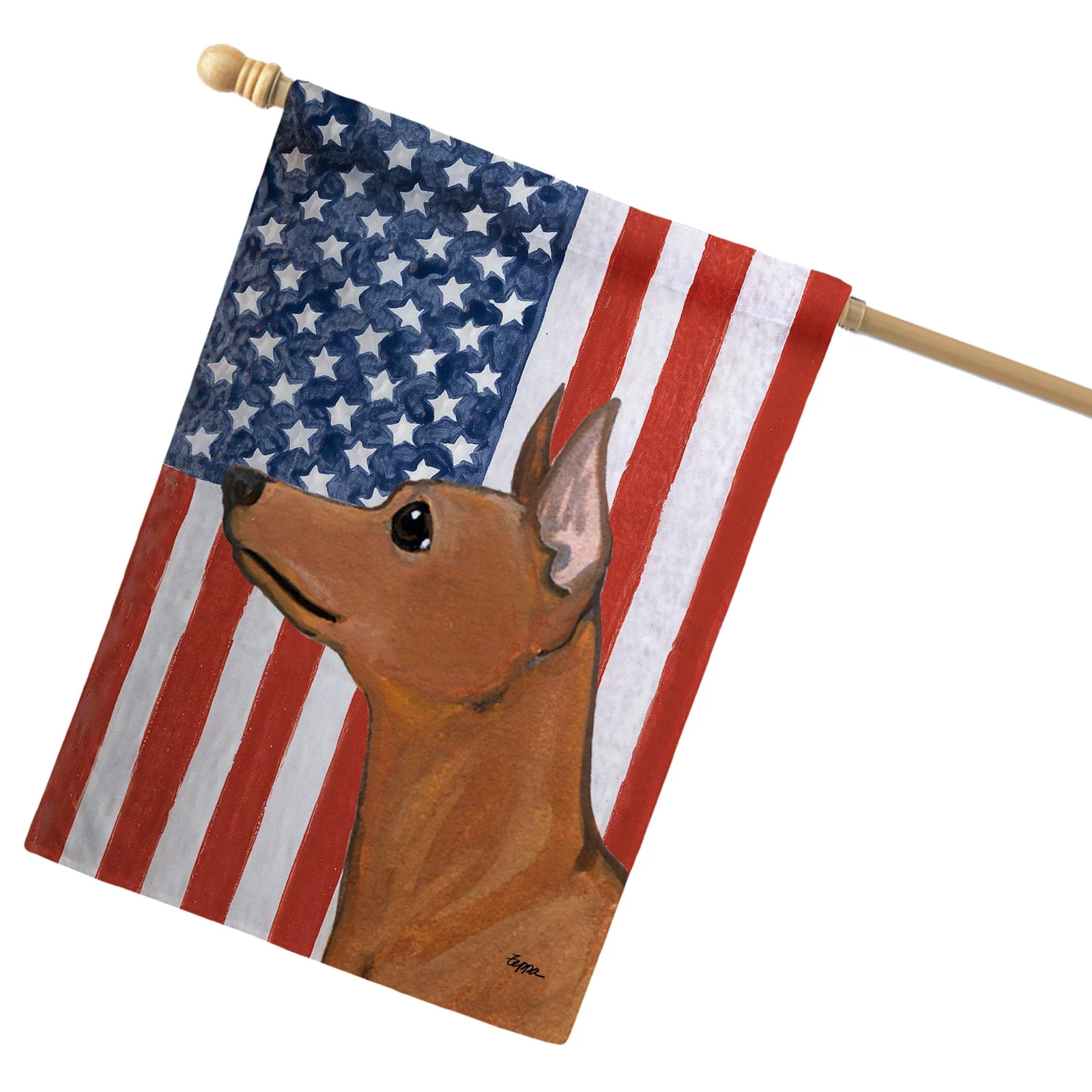 Miniature Pinscher Americana House Flag - Image 2