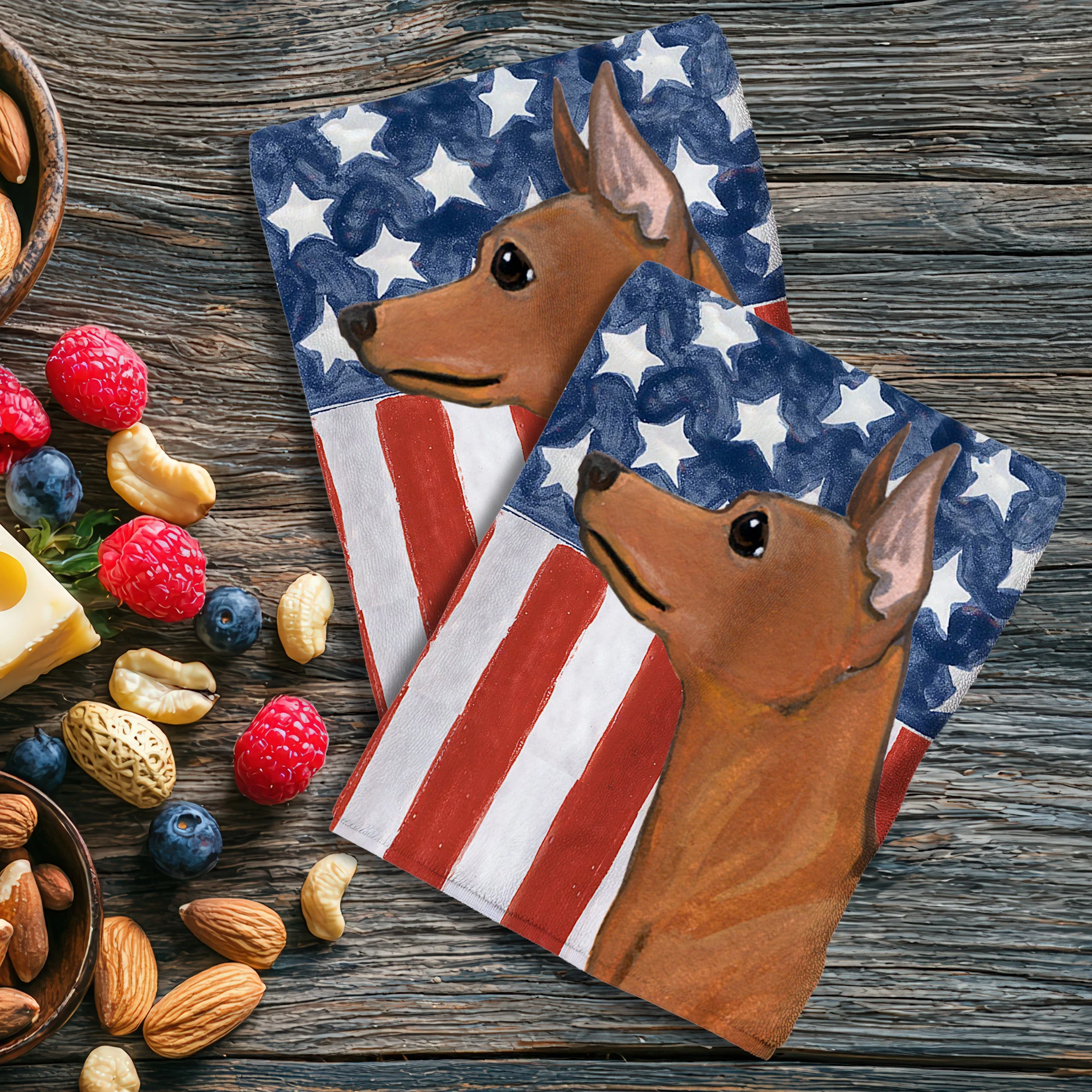 Miniature Pinscher Americana Kitchen Towel Set - Image 2