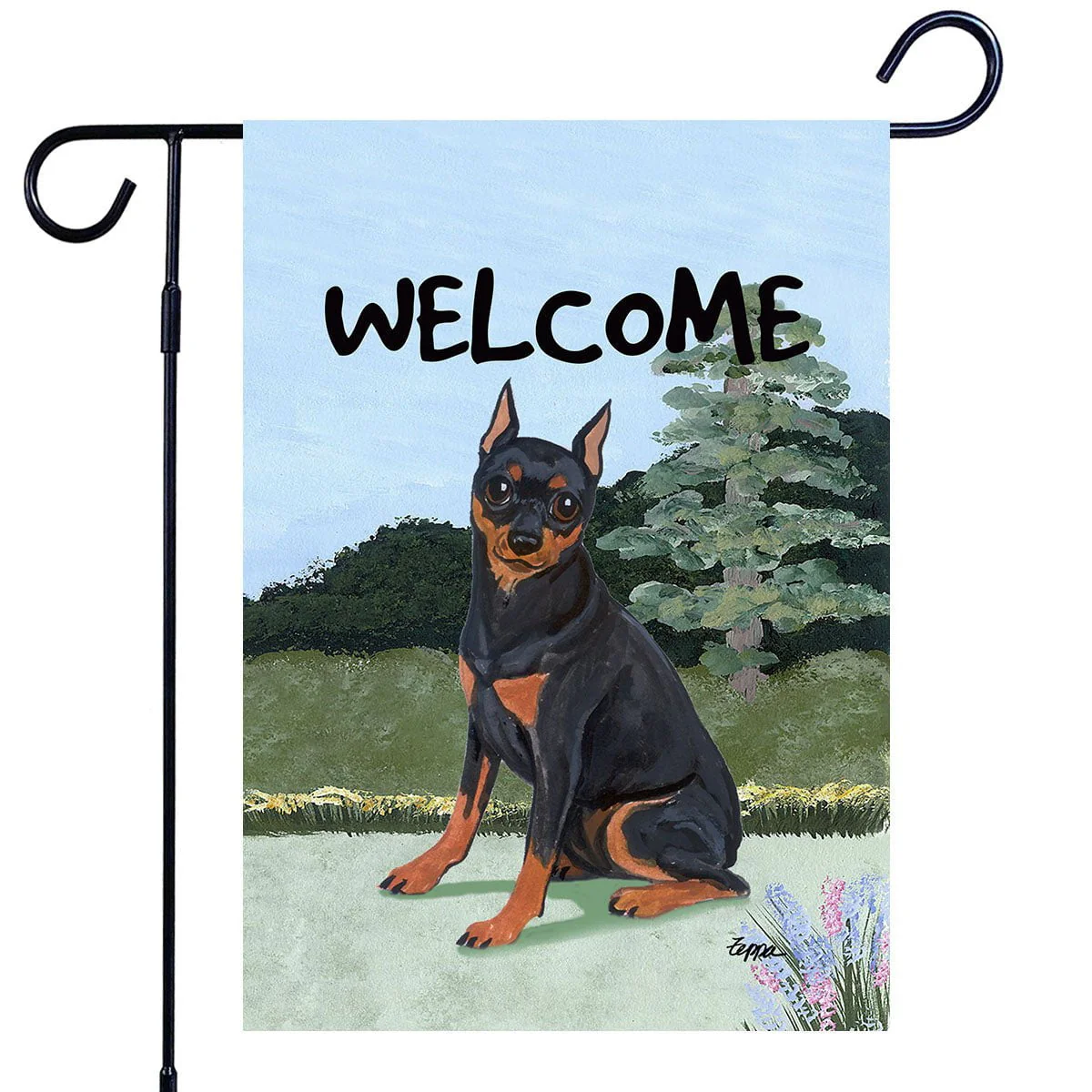Miniature Pincher Garden Flag