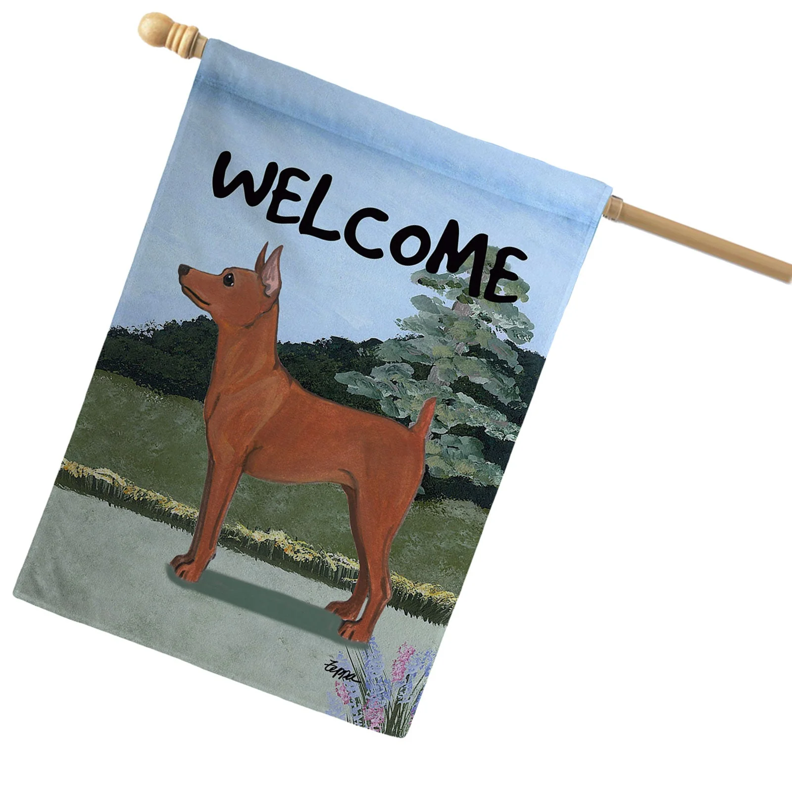 Miniature Pinscher House Flag - Image 2