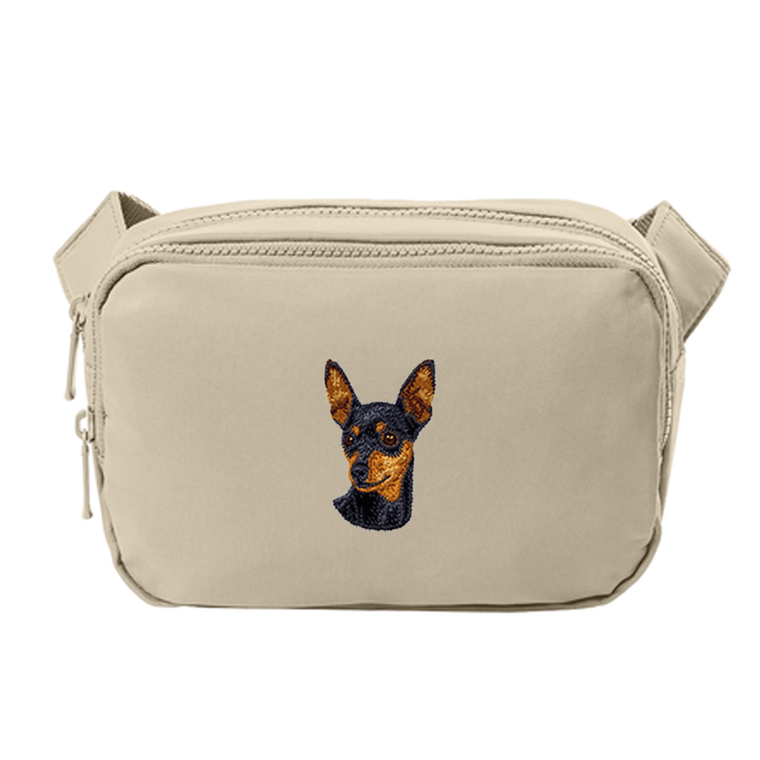 Miniature Pinscher Embroidered Crossbody Bag