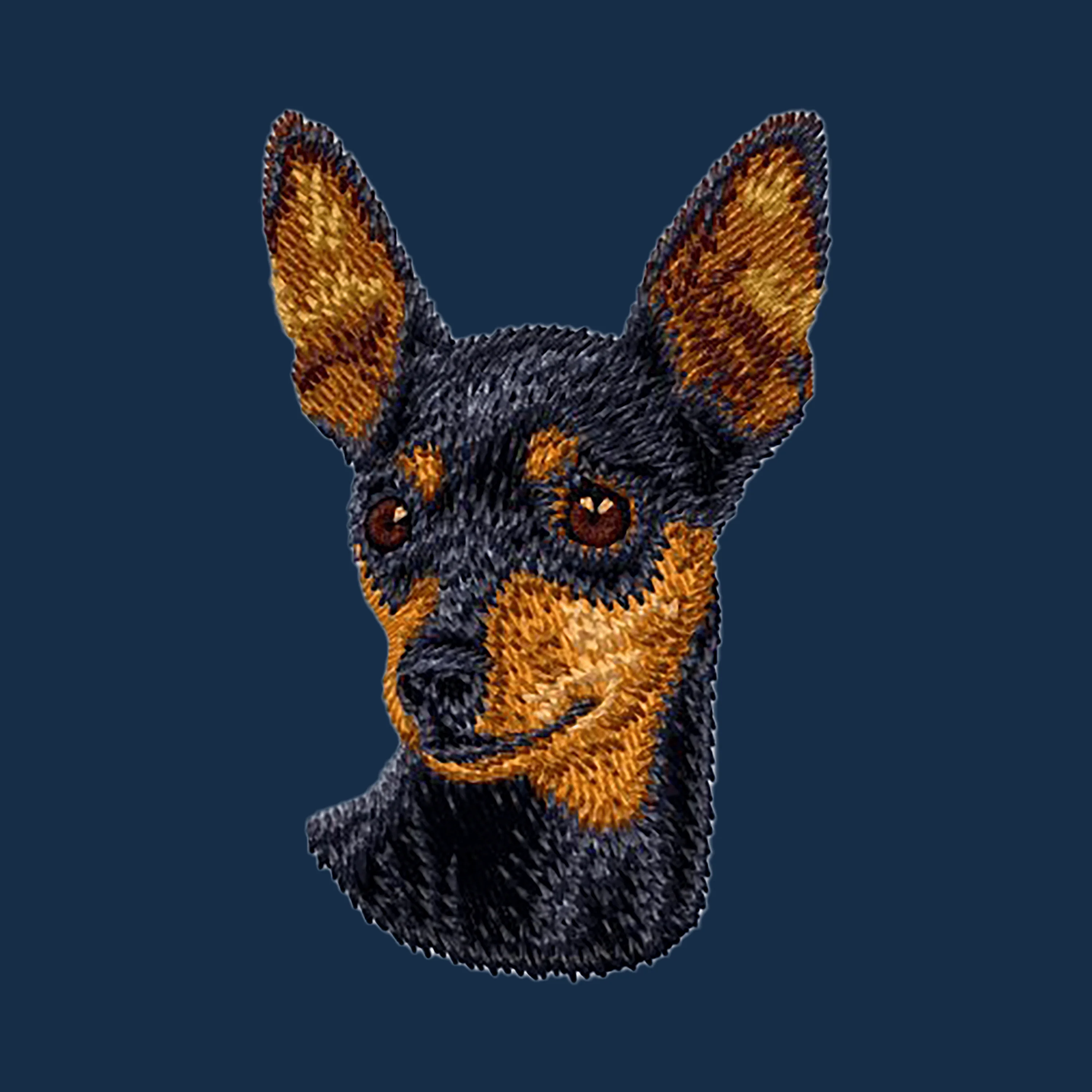 Miniature Pinscher Embroidered Men's Denim Shirt - Image 4