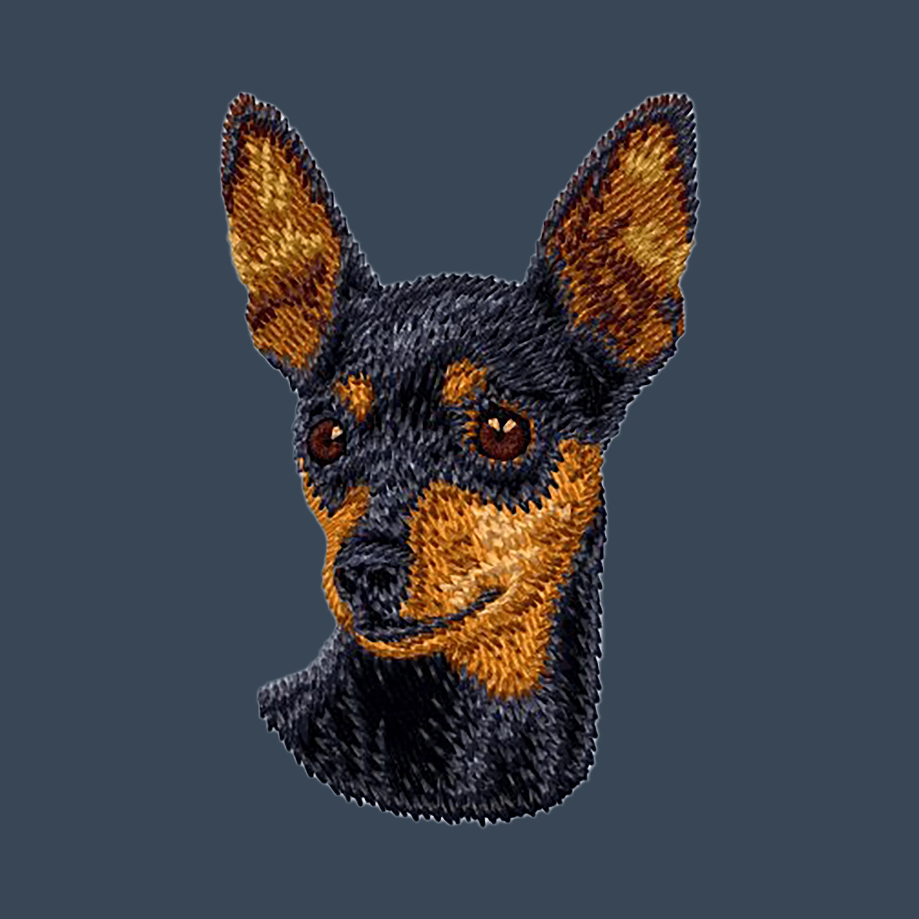Miniature Pinscher Embroidered Women's Denim Shirt - Image 4