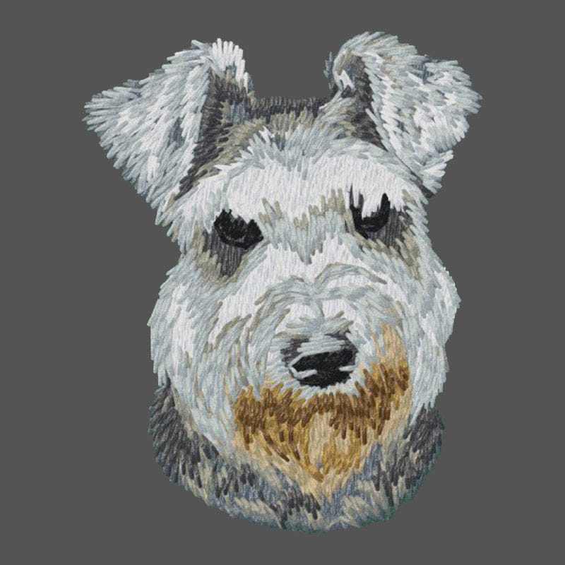 Miniature Schnauzer Embroidered Men's Fleece Jacket - Image 2