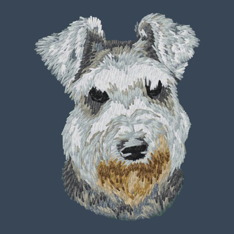 Miniature Schnauzer Embroidered Women's Denim Shirt - Image 4